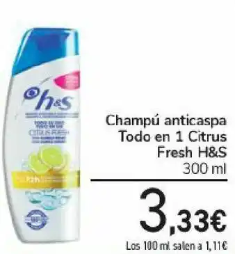 Carrefour Champú anticaspa todo en 1 citrus fresh h&s oferta