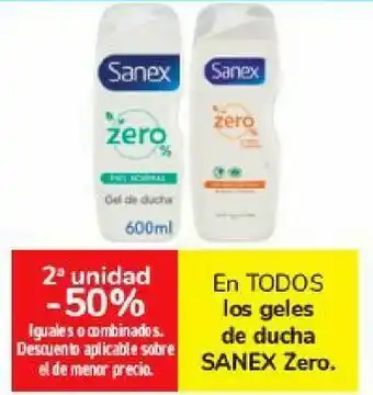 Carrefour En todos los geles de ducha sanex zero oferta