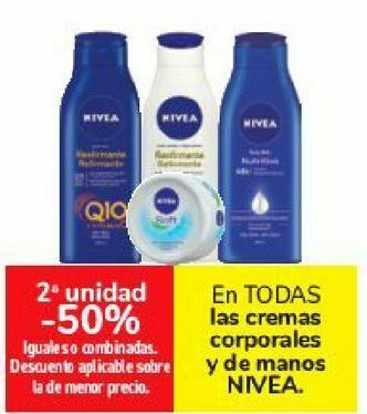Carrefour En todas las cremas corporales y de manos nivea oferta
