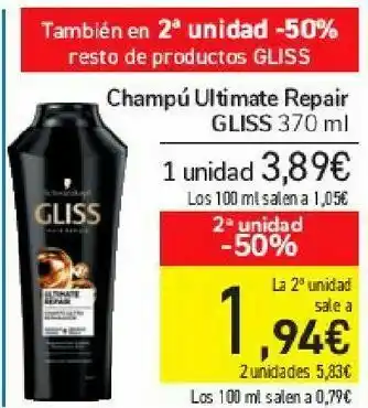 Carrefour Champú ultimate repair gliss oferta