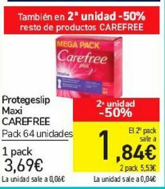 Carrefour Protegeslip maxi carefree oferta