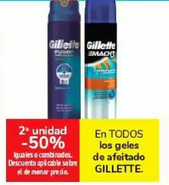 Carrefour En todos los geles de afeitado gillette oferta