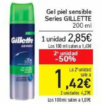 Carrefour Gel piel sensible series gillette oferta