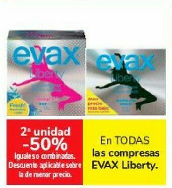 Carrefour En todas las compresas evax liberty oferta