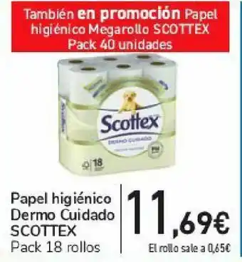 Carrefour Papel higiénico dermo cuidado scottex oferta