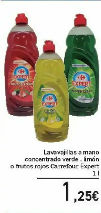 Carrefour Lavavajillas a mano concentrado verde, limón o frutos rojos carrefour expert oferta