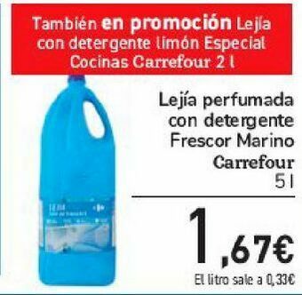 Carrefour Lejía perfumada con detergente frescor marino carrefour oferta