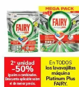 Carrefour En todos los lavavajillas máquina platinum plus fairy oferta