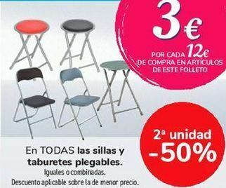 Carrefour En todas las sillas y taburetes plegables oferta