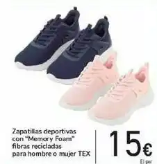 Carrefour Zapatillas deportivas con ''memory foam'' fibras recicladas para hombre o mujer tex oferta