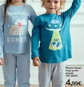 Carrefour Pijama manga larga punto infantil tex basic oferta