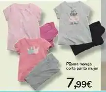 Carrefour Pijama manga corta punto mujer oferta