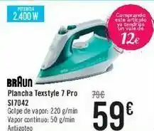 Carrefour Braun plancha texstyle 7 pro si7042 oferta