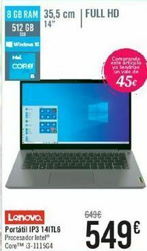 Carrefour Lenovo portátil ip3 14itl6 oferta