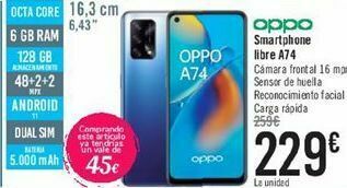 Carrefour Oppo smartphone libre a74 oferta