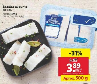 Lidl Lomos de bacalao oferta