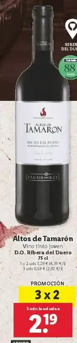 Lidl Vino tinto altos de tamarón oferta