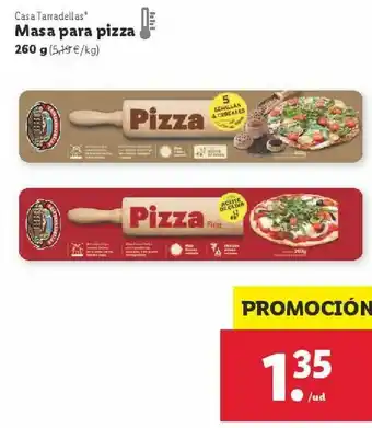 Lidl Masa de pizza casa tarradellas oferta