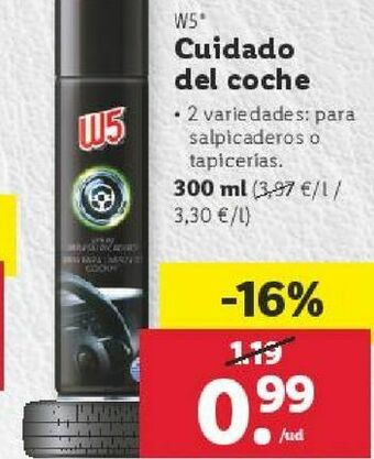 Lidl Cuidado del coche w5 oferta
