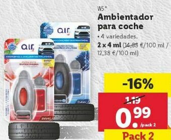 Lidl Ambientador de coche w5 oferta