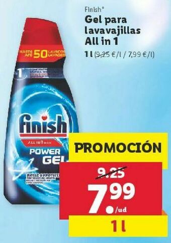 Lidl Detergente lavavajillas finish oferta