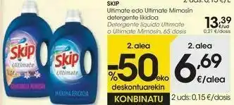 Eroski Skip detergente líquido ultimate o ultimate mimosín oferta
