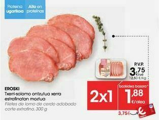 Eroski Eroski filetes de lomo de cerdo adobado corte extrafino oferta