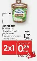 Eroski Hochland cremette queso untar finas hierbas oferta