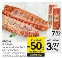 Eroski Eroski tira de costilla finas hierbas y barbacoa oferta