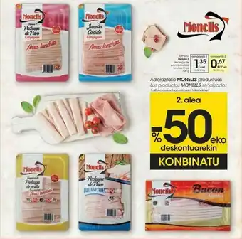 Eroski Monells pechuga de pavo braseado lonchas finas oferta