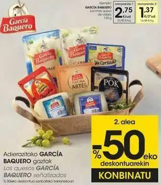 Eroski García baquero lonchas queso de cabra oferta