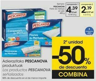 Eroski Pescanova filete de merluza sin piel oferta