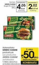 Eroski Green cuisine burger 0% carne oferta