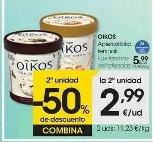 Eroski Oikos las tarrinas señalizadas oferta