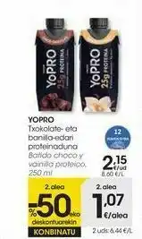 Eroski Yopro batido choco y vainilla proteico oferta