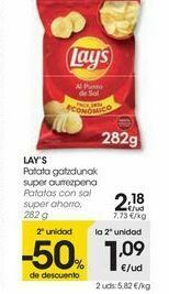 Eroski Lay's patatas con sal super ahorro oferta