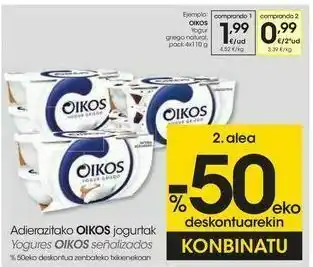 Eroski Oikos yogur griego natural oferta