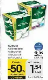 Eroski Activia yogures señalizados oferta