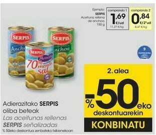 Eroski Serpis aceituna rellena de anchoa oferta