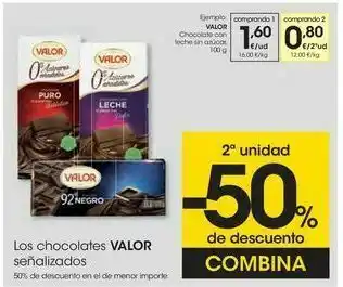 Eroski Valor chocolate con leche sin azúcar oferta