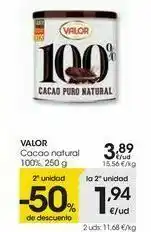 Eroski Valor cacao natural oferta