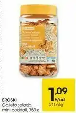 Eroski Eroski galleta salada mini cocktail oferta