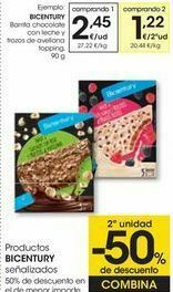 Eroski Bicentury barrita chocolate con leche y trozos de avellana topping oferta