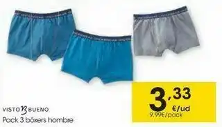 Eroski Visto bueno pack 3 bóxers hombre oferta