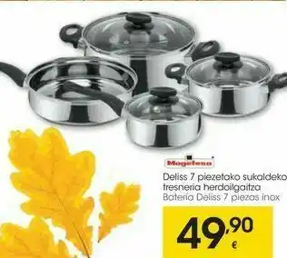 Eroski Batería deliss 7 piezas inox oferta