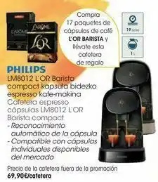 Cafetera espresso cápsulas lm8012 l’or barista compact
