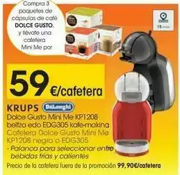 Eroski Cafetera dolce gusto mini me kp1208 negra o edg305 oferta