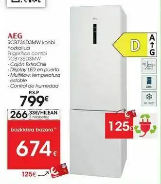 Eroski Frigorífico combi rcb736d3mw oferta
