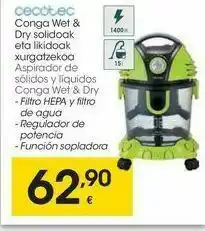 Eroski Aspirador de sólidos y líquidos conga wet & dry oferta