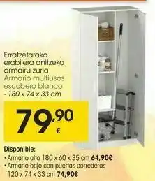 Eroski Armario multiusos escobero blanco oferta